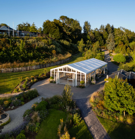 Scenic wedding venue with lush gardens at Fernhill House Hotel, ideal for family gatherings.